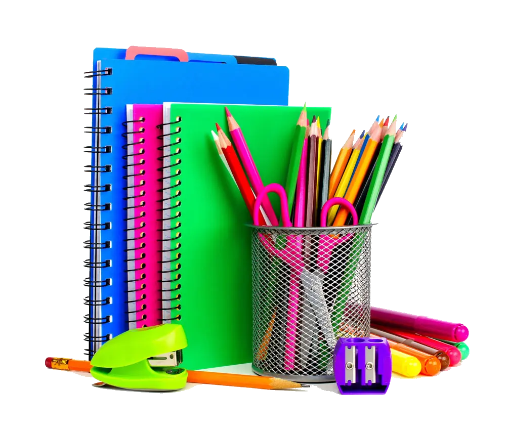 Colorful stationery supplies